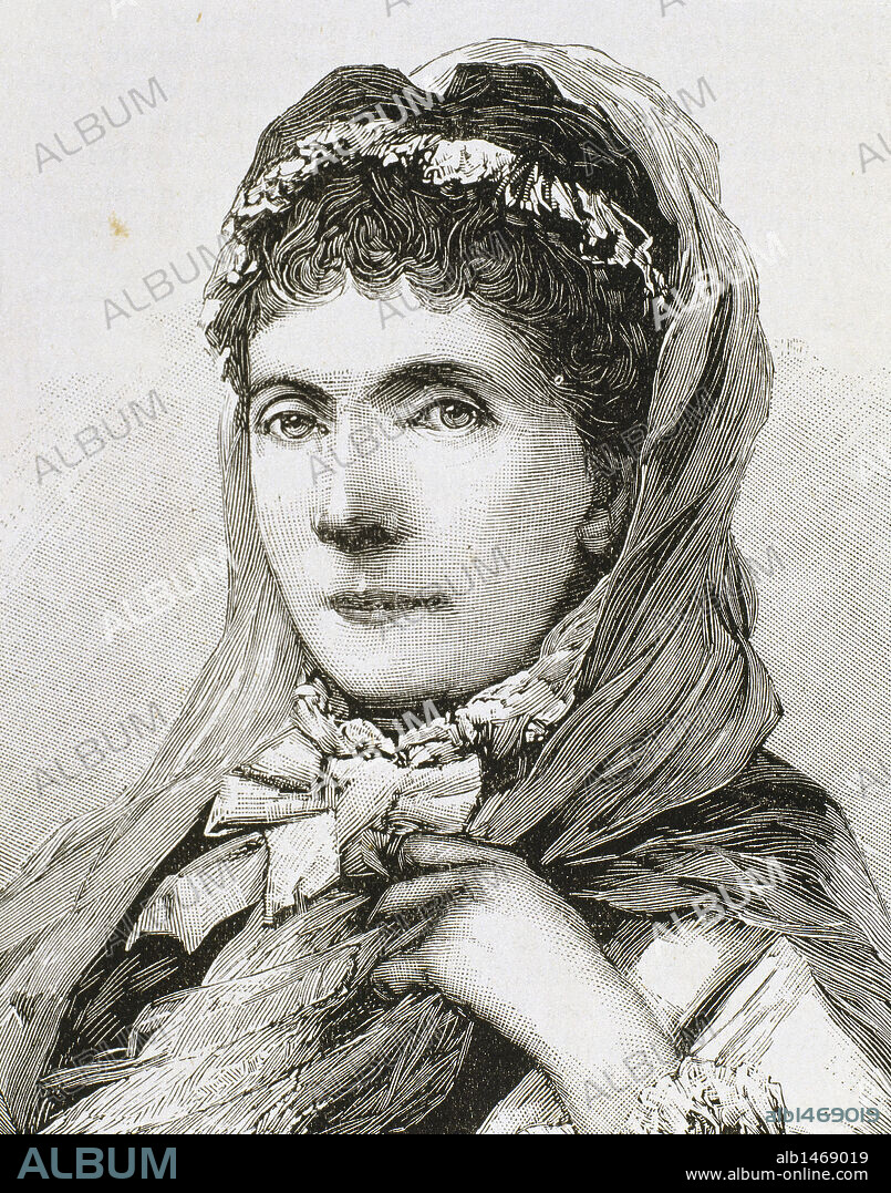 Augusta of Saxe-Weimar-Eisenach (Augusta Marie Luise Katharina von Sachsen-Weimar-Eisenach) (1811–1890). Queen of Prussia and the first German Empress as the consort of William I, German Emperor. Engraving.
