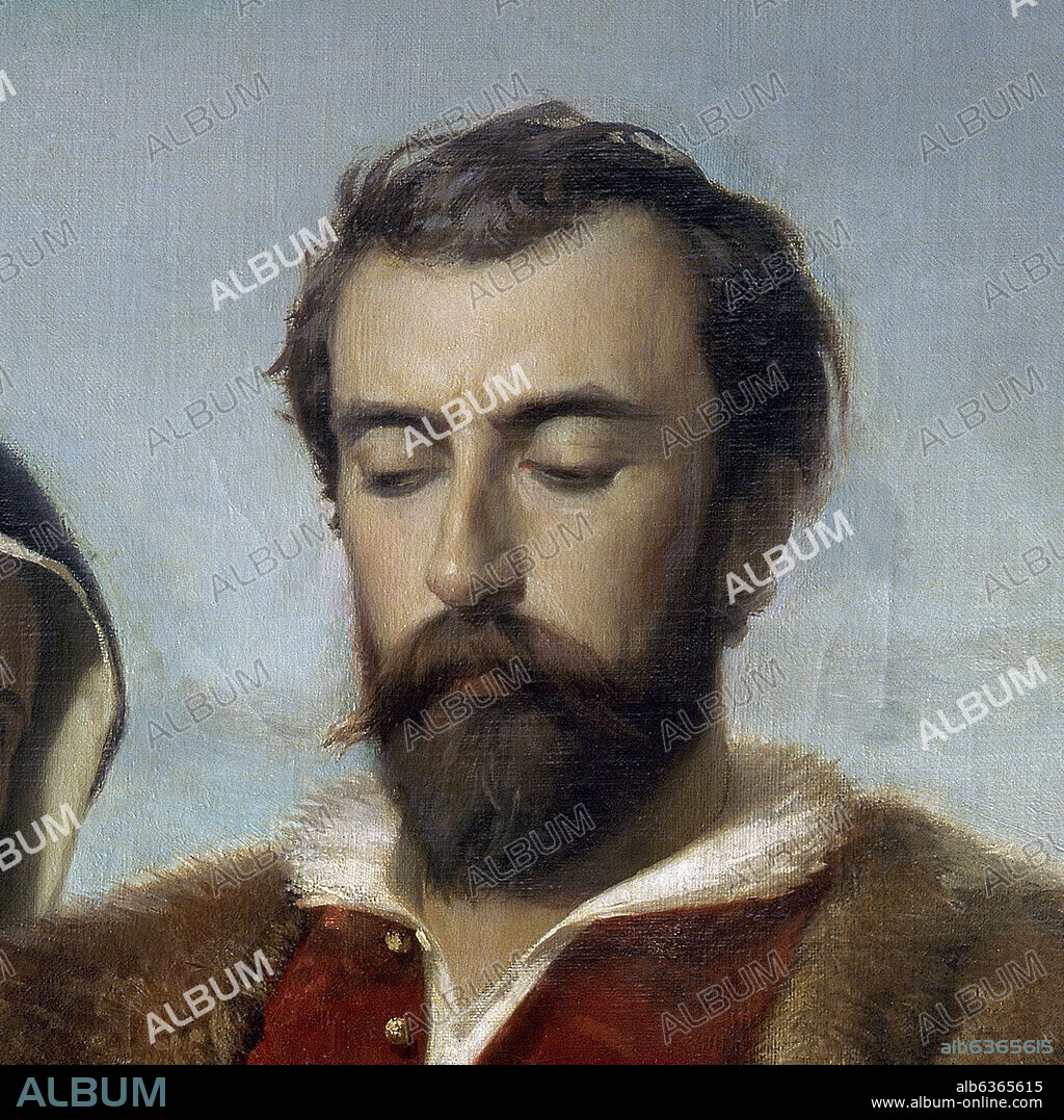 ANTONIO GISBERT (1834-1902). LOS COMUNEROS - DETALLE DE JUAN DE PADILLA - 1860.