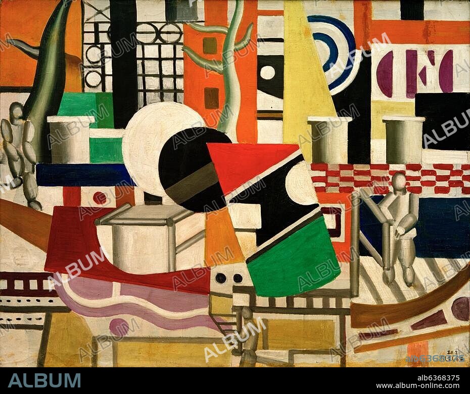 FERNAND LÉGER. Léger, Fernand 1881-1955. "Le pont du remorqueur (1er état)" (1st version), 1920/21. Oil on canvas, 73 x 92cm.