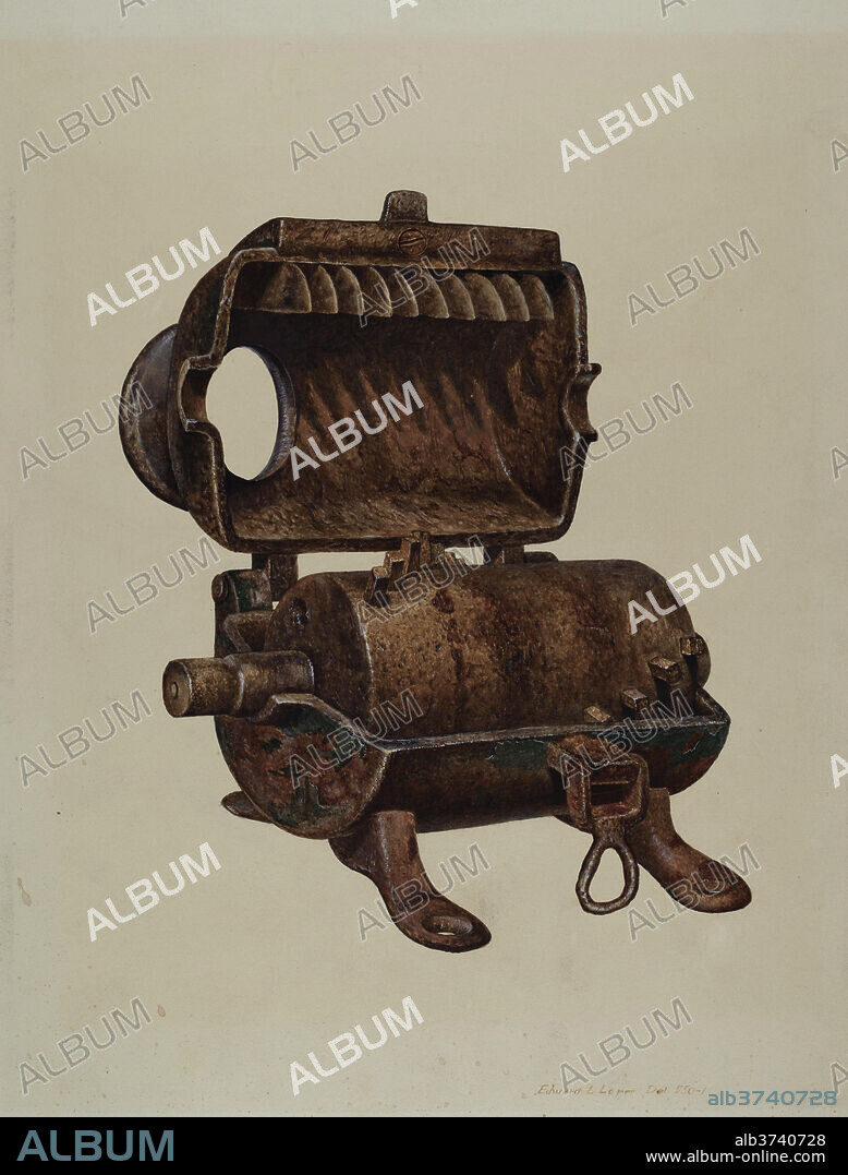 EDWARD L. LOPER. Sausage Grinder. Dated: c. 1937. Dimensions: overall: 31.9 x 24.4 cm (12 9/16 x 9 5/8 in.). Medium: watercolor, graphite, and gouache on paperboard.