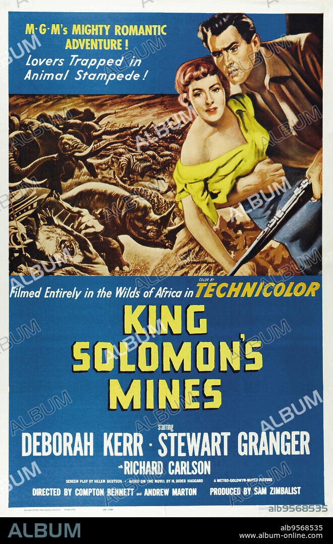 Poster of KING SOLOMON'S MINES, 1950, directed by COMPTON BENNETT. Copyright M.G.M.