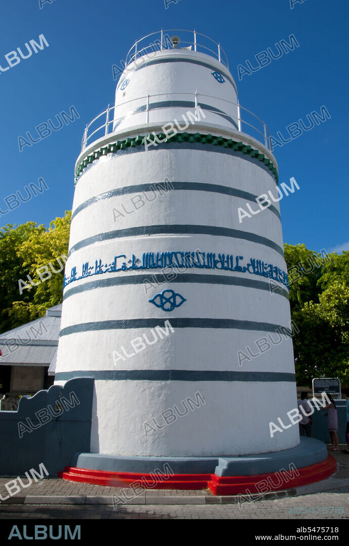The Hukuru Miskiiy (Friday Mosque) is the most important mosque in the Maldives. Originially constructed c.1153 at the time of the conversion to Islam on the orders of Sultan Muhammad al-Adil, it was restored in 1338, and subsequently renewed and enlarged in 1656-7 by Sultan Ibrahim Iskandar I (1648-87). The building is of finely-carved hiri-ga coral, and bears some mouldings of distinctly Buddhist artistic inspiration on the basement. The portico was erected by Ibrahim Iskandar I on his return from the hajj pilgrimage to Mecca in 1668. The distinctive, lighthouse-shaped munnaru (minaret) was erected by the same sultan in 1674-5. Asia's smallest and least-known nation, the Republic of Maldives, lies scattered from north to south across a 750-kilometre sweep of the Indian Ocean 500 kilometres south-west of Sri Lanka. More than 1000 islands, together with innumerable banks and reefs, are grouped in a chain of nineteen atolls which extends from a point due west of Colombo to just south of the equator. The atolls, formed of great rings of coral based on the submarine Laccadive-Chagos ridge, vary greatly in size. Some are only a few kilometres square, but in the far south the great atoll of Suvadiva is sixty-five kilometres across, and has a central lagoon of more than 2000 square kilometres. The northern and central atolls are separated from each other by comparatively narrow channels of deep water, but in the south Suvadiva is cut off by the eighty-kilometre-wide One-and-a-half-Degree Channel. Addu Atoll is still more isolated, being separated from the atoll of Suvadiva by the seventy-kilometre-wide Equatorial Channel.