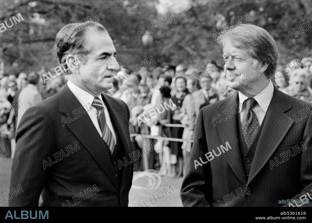 Mohammad Reza Pahlavi, Shah of Iran with U.S. President Jimmy Carter, Washington, D.C., USA, Marion S. Trikosko, November 15, 1977.