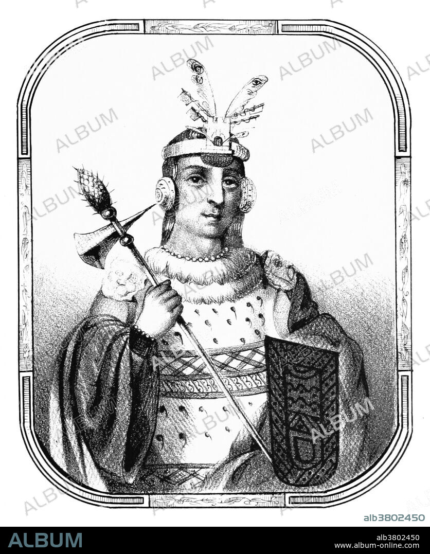 HuÃ¡scar Inca (1503-1532) was Sapa Inca of the Inca Empire from 1527 to 1532. The result of his accession and the dispute over it led to civil war between HuÃ¡scar (made Emperor by a faction based in Cuzco) and Atahualpa (backed by leaders who were based in the north with Huayna). HuÃ¡scar then declared war on Atahualpa. The battles chronivled speak of Quizquiz (Atahualpa's commander) leading armies of 60,000 men against armies of 60,000 men supporting HuÃ¡scar. Huascar was defeated in the battle of Chimborazo and the Battle of Quipaipan. He was made prisoner, and Atahuallpa's chiefs Quizquiz and Chalicuchima occupied Cuzco. The war had Atahualpa in the clear ascendancy on Pizarro's arrival. However it was partly due to the ongoing civil war that Pizarro was able to triumph. Image taken from page 89 of "Recuerdos de la Monarquia Peruana, Ã³ bosquejo de la historia de los Incas, etc" by Justo Sahuaraura, 1850.