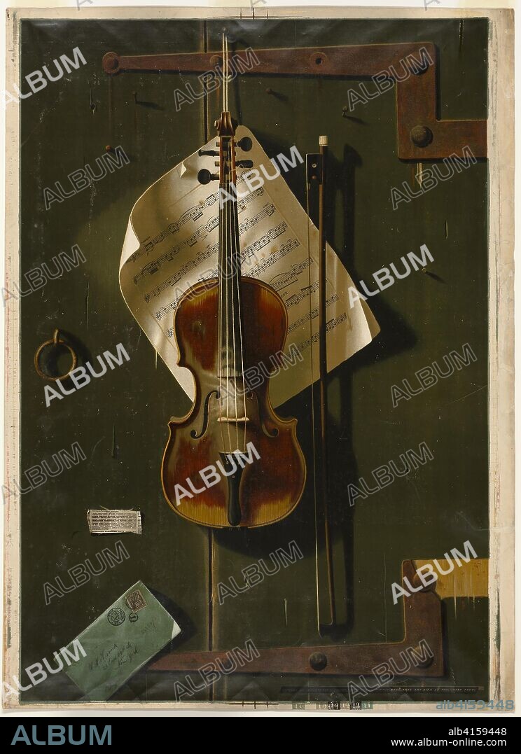 WILLIAM MICHAEL HARNETT. The Old Violin. Unknown Artist; after William M. Harnett (American, 1848-1892). Date: 1887. Dimensions: 880 x 585 mm. Color lithograph on paper. Origin: United States.