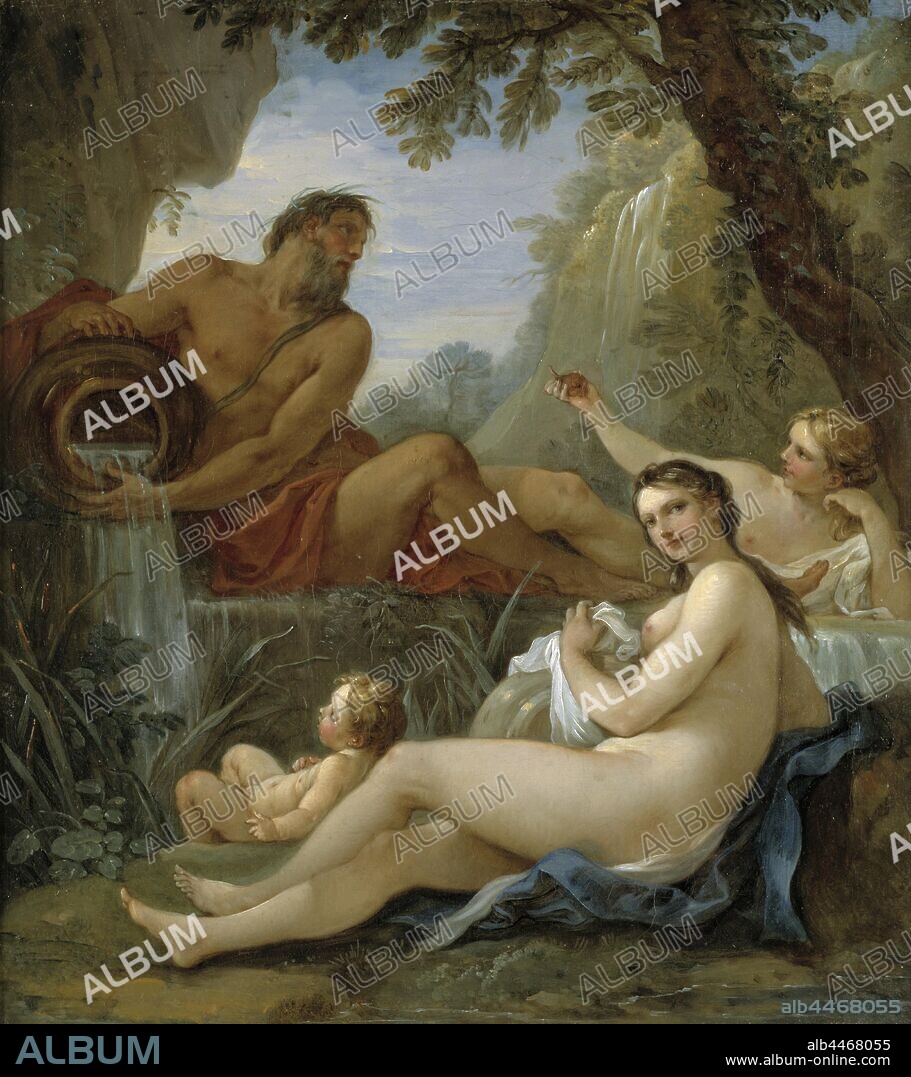 Charles-Joseph Natoire, A River and Fountain Nymph, River God and Source, painting, oil on canvas, Height, 47 cm (18.5 inches), Width, 42 cm (16.5 inches).