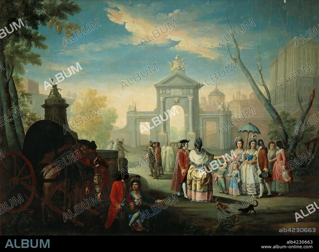 GINES ANDRÉS DE AGUIRRE. Ginés Andrés de Aguirre / 'The Puerta de San Vicente'. XVIII century. Oil on canvas.