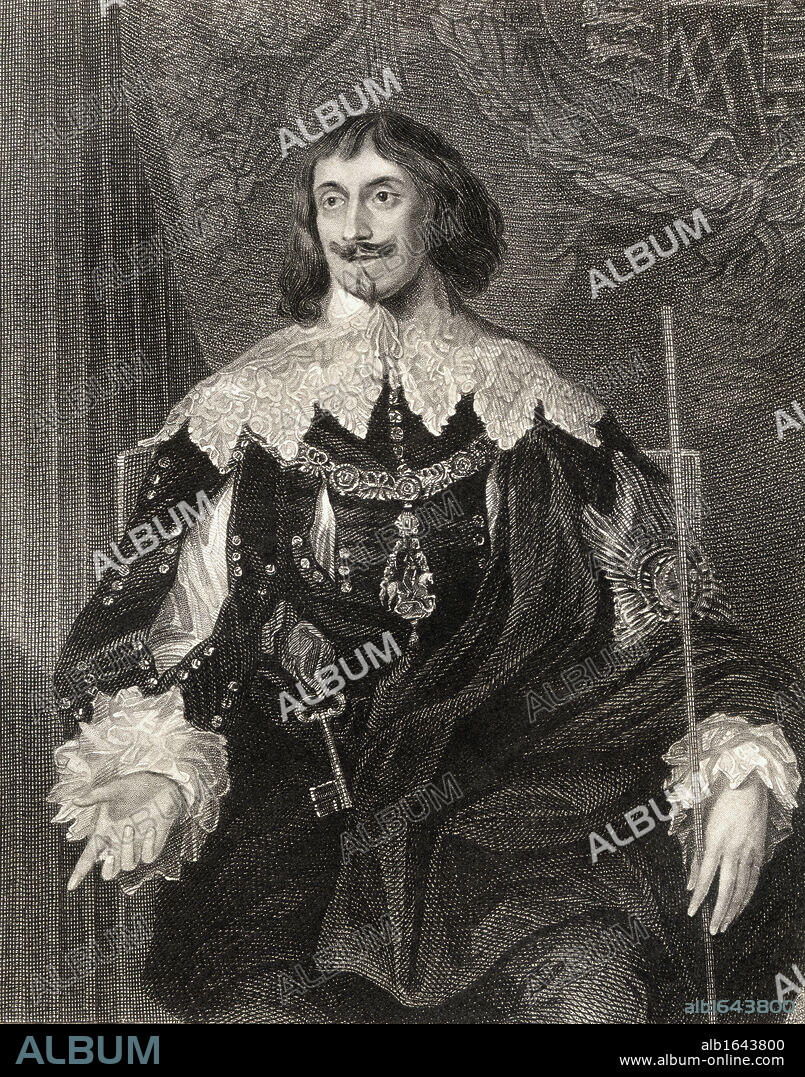 Philip Herbert 4th. Earl of Pembroke, 1st. Earl of Montgomery, 1584-1650. English courtier. From the book 'Lodge's British Portraits' published London 1823.