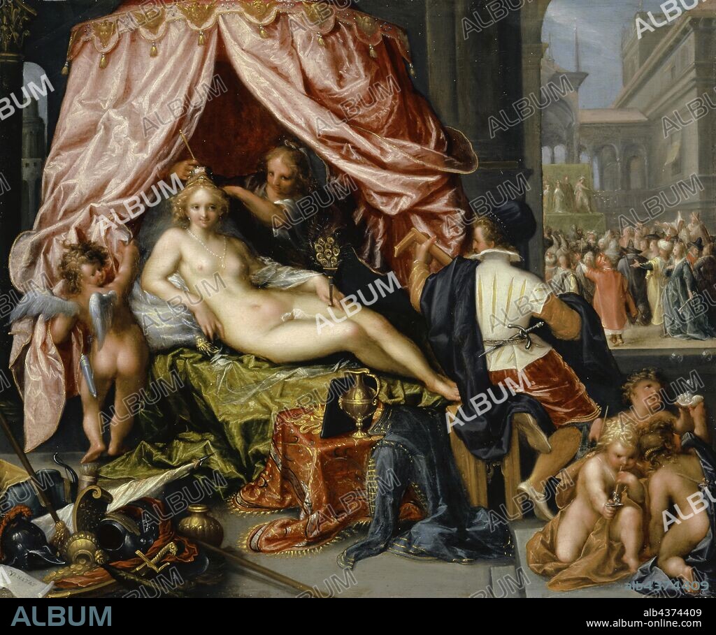 Allegory of Vanity, 1600, oil on oak, 36.4 x 43.5 cm, Signed and dated right above the three putti with the bubbles Peter Isaac f., 1600 (heavily faded), Pieter Isaacsz., Helsingør 1569–1625 Helsingør.