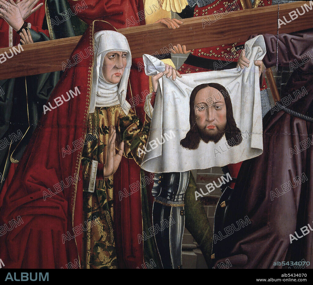 MARIA MAGDALENA , SANTA. PERSONAJE EVANGELICO. " CAMINO DEL CALVARIO ". DETALLE DEL OLEO DE ALONSO DE SEDANO. CATEDRAL DE BURGOS.