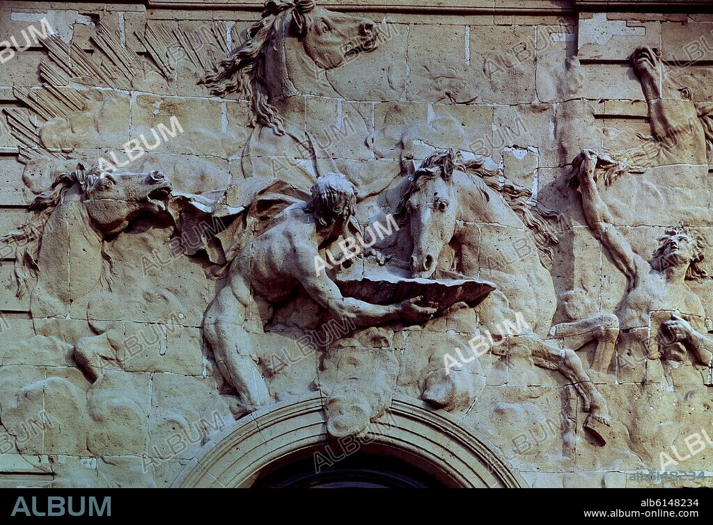 ROBERT LE LORRAIN. LOS CABALLOS DEL SOL - SIGLO XVIII - BARROCO FRANCES - DECORACION DE LOS ESTABLOS DEL HOTEL ROHAN.