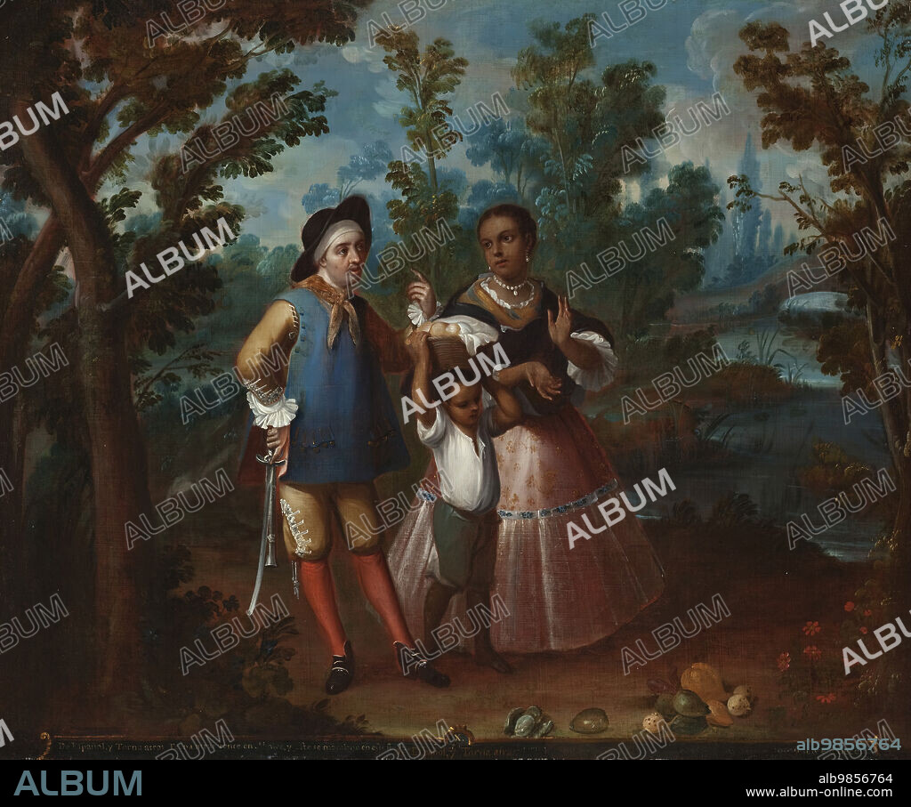 JUAN PATRICIO MORLETE RUIZ. X. From Spaniard and Return Backwards, Hold Yourself Suspended in Mid Air (De español y torna atrás, tente en el aire) (image 1 of 6), c1760.