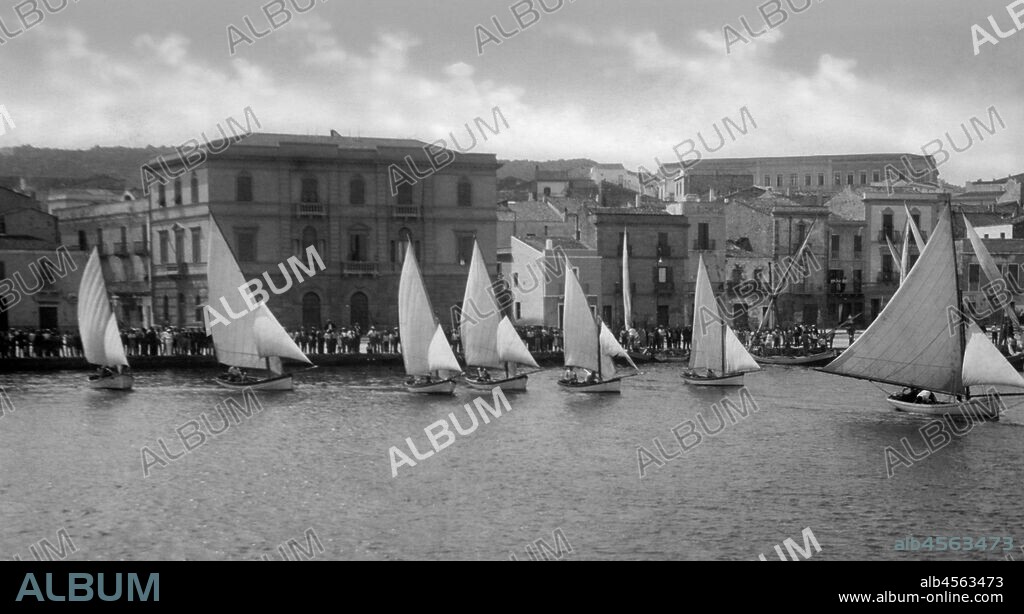 Italy. Sardinia. island of San Pietro. regatta sails caroline a carloforte. 1937.