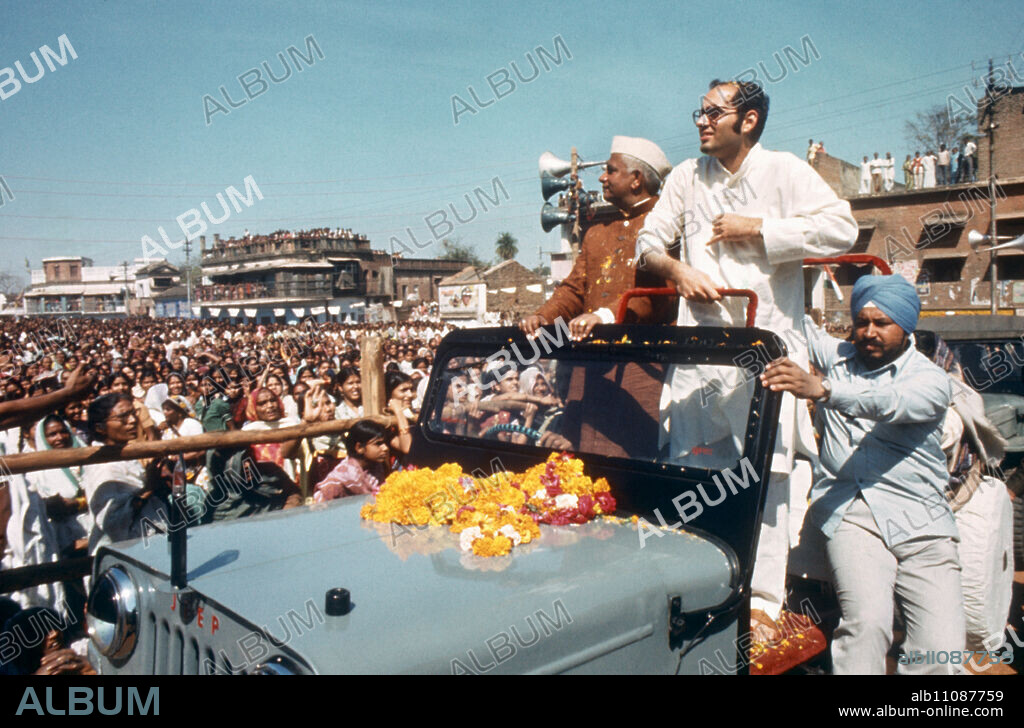 SANJAY GANDHI (born December 14, 1946 in New Delhi, Delhi; died June 23, 1980 in New Delhi), Indian politician, son of Indira Gandhi. He was politically influential during the Emergency in India in the mid-1970s. Five months before his death, he was elected to the Indian Parliament. Photo: SANJAY GANDHI (1977).