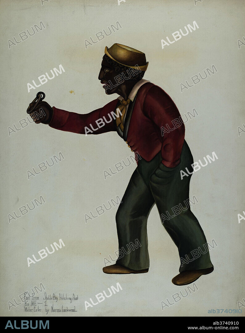NORMA LOCKWOOD. Hitching Post. Dated: 1935/1942. Dimensions: overall: 53.9 x 42.2 cm (21 1/4 x 16 5/8 in.). Medium: watercolor, gouache, and graphite on paper.