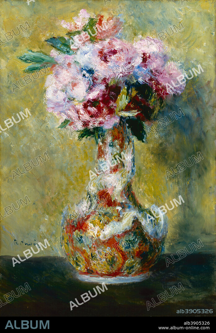 PIERRE AUGUSTE RENOIR. Bouquet in a Vase. Date/Period: 1878. Oil paintings. Oil on canvas. Height: 18.7 in (47.6 cm); Width: 13 in (33 cm).