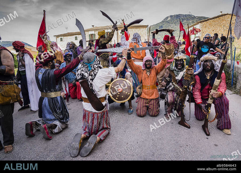 Battle of the Pont den Barona, Moors and Christians, "Es Firó", Soller, Sierra de Tramuntana, Mallorca, Balearic Islands, Spain.