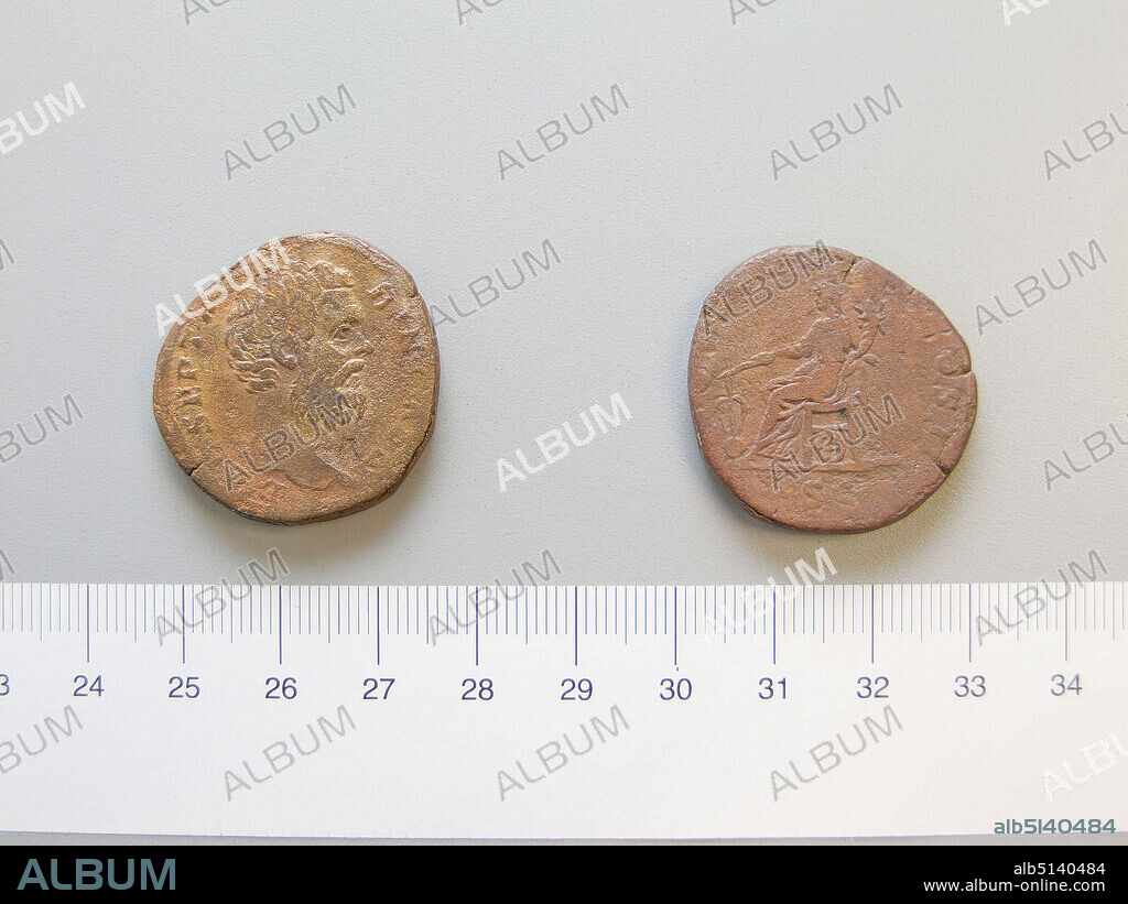 Ruler: D. Clodius Albinus, Caesar A.D. 193-197, Mint: Rome, Sestertius of D. Clodius Albinus, Caesar from Rome, A.D. 19495, Orichalcum, 17.91 g, 12:00, 30 mm, Made in Rome, Italy, Excavated in Dura-Europos, Roman, 2nd century A.D., Numismatics.