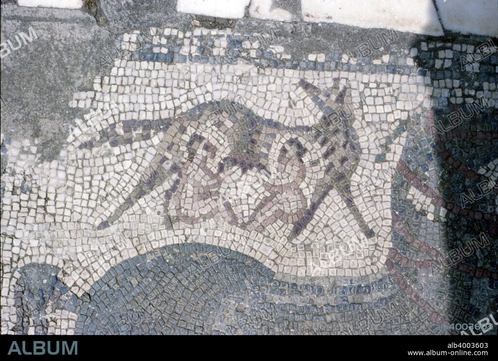 Floor Mosaic of Romulus, Remus and Wolf, Roman Villa, Carthage, Tunisia,  2nd-3rd century.  Rome took control of Carthage after the Third Punic War (149-146), annexed the city and its vicinity. In Roman mythology, Romulus and Remus are twin brothers, whose story tells the events that led to the founding of the city of Rome and the Roman Kingdom.