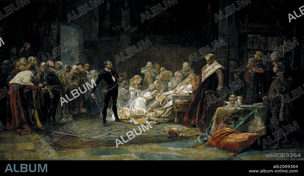 SALVADOR SÁNCHEZ BARBUDO. Salvador Sánchez Barbudo / 'Last scene of Hamlet', 1884, Spanish School, Canvas, 370 cm x 707 cm, P05610.