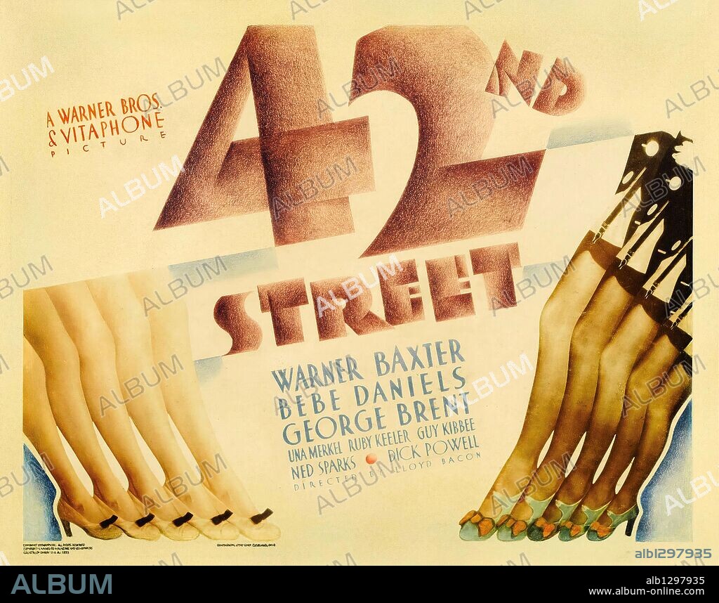 Poster of 42ND STREET, 1933, directed by LLOYD BACON. Copyright WARNER BROTHERS.