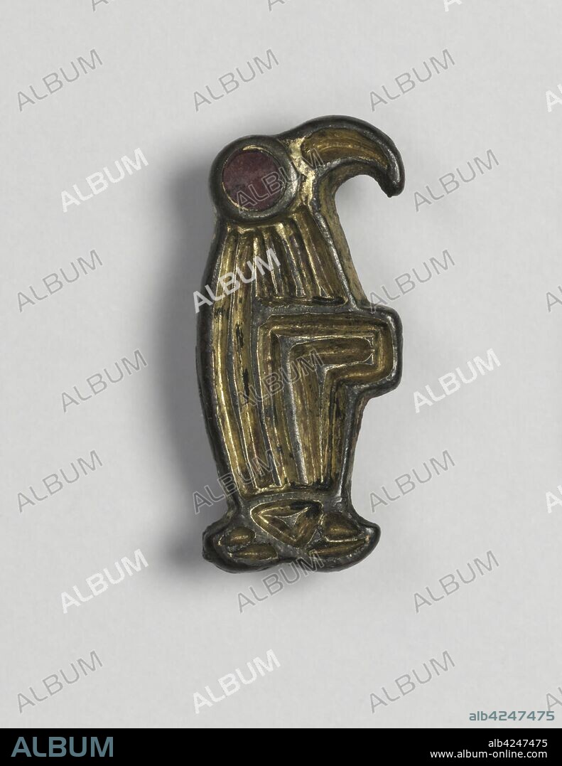 Eagle-Shaped Fibula, 500s. Frankish, Migration period, 6th century. Bronze with traces of gilding and silver, and garnets; overall: 2.6 x 1.3 x 0.8 cm (1 x 1/2 x 5/16 in.).