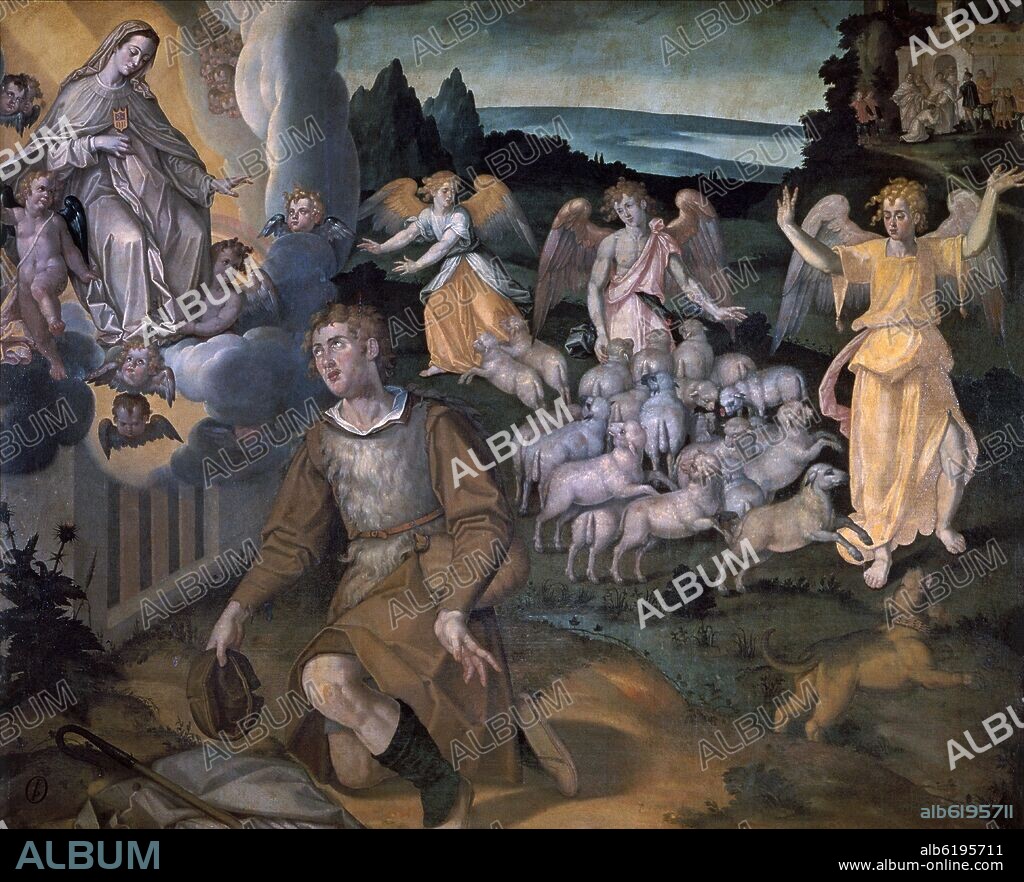 FRANCISCO PACHECO. APARICION DE LA VIRGEN DE LA MERCED A SAN RAMON - 1605 - BARROCO ESPAÑOL.