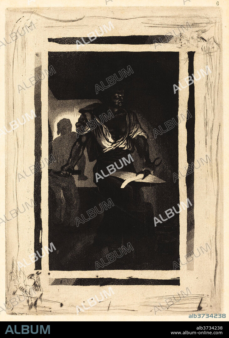 EUGENE DELACROIX. A Blacksmith (Un forgeron). Dated: 1833. Medium: aquatint and drypoint.
