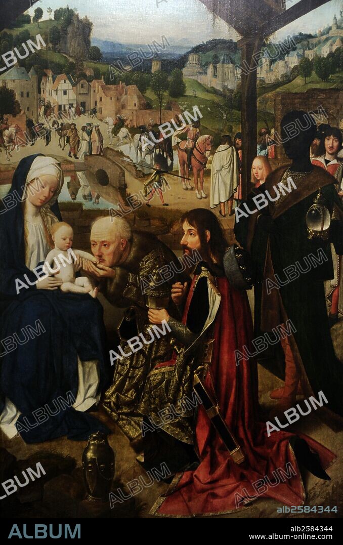Geertgen tot Sint Jans (1460-1490). Early Netherlandish painter. Triptych of Three Kings. 15th century. Gothic. National Gallery. Prague. Czech Republic. Detail.
