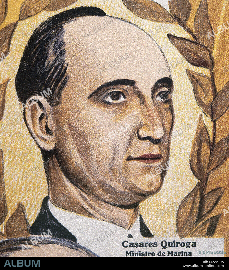 SANTIAGO CASARES QUIROGA (1884-1950). Abogado y político español. Presidente del Consejo de Ministros en 1936. Tras la elección de Azaña como presidente de la República formó un Gobierno con miembros moderados del Frente Popular. Se exilió durante la Guerra Civil. S. XX.