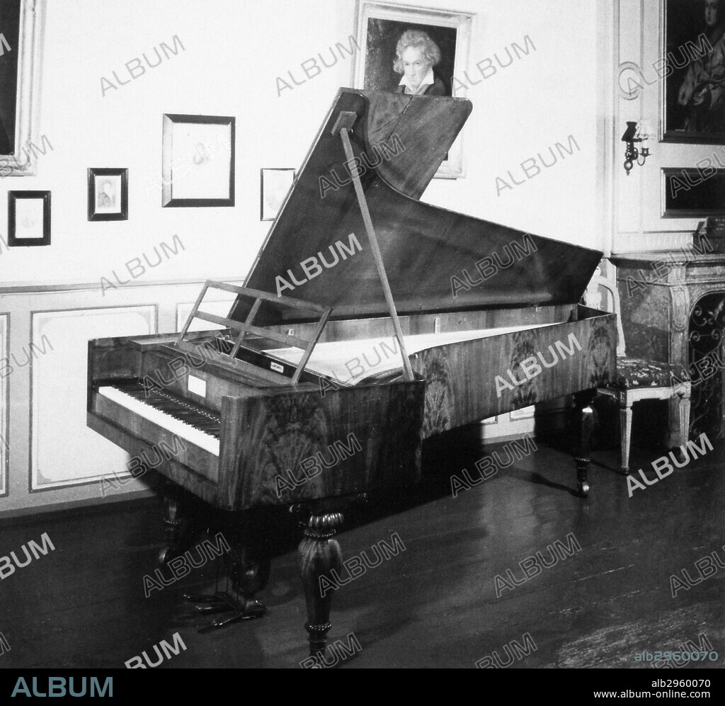 BEETHOVEN'S PIANO.Ludwig van Beethoven's last piano, made for him as a gift by Konrad Graf of Vienna, Austria.