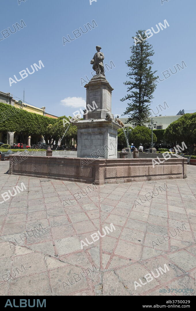 Plaza de la Independencia (Plaza de Armas) in Santiago de Queretaro (Queretaro), a UNESCO World Heritage Site, Queretaro State, Mexico, North America.