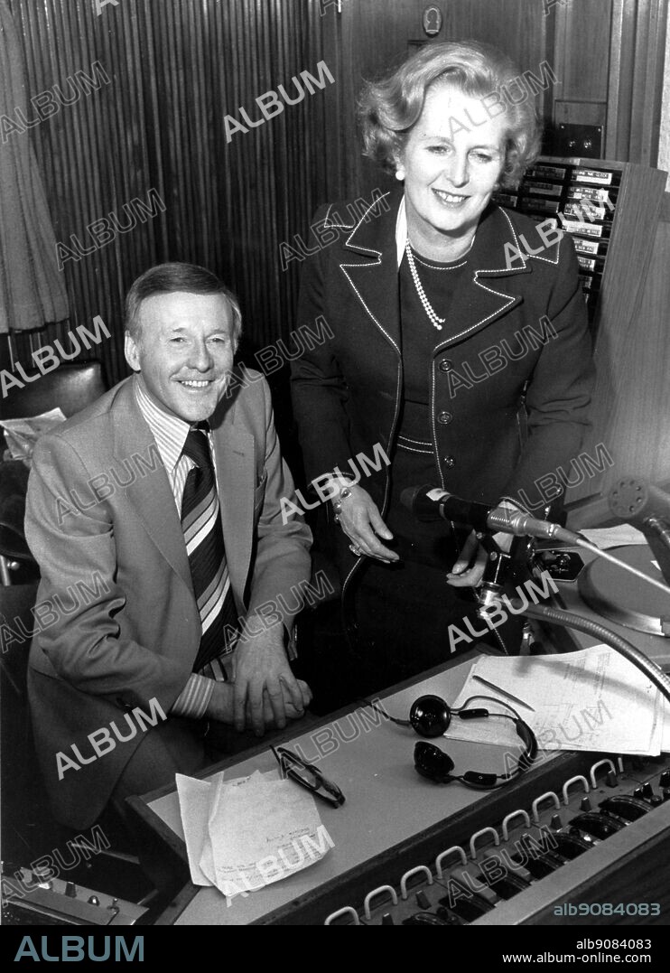 Jimmy Young and Mrs Margaret Thatcher 1979. Margaret Thatcher, the first female Prime Minister in Europe, is a guest on Jimmy Young's BBC Radio 2 programme.