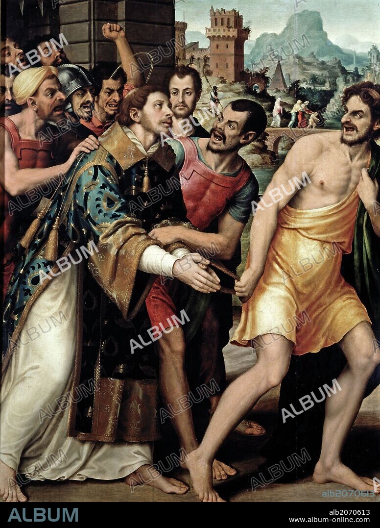 Juan de Juanes / 'San Esteban conducido al martirio', Hacia 1562, Escuela Española, Óleo sobre Tabla, 160 cm x 123 cm, P00840.