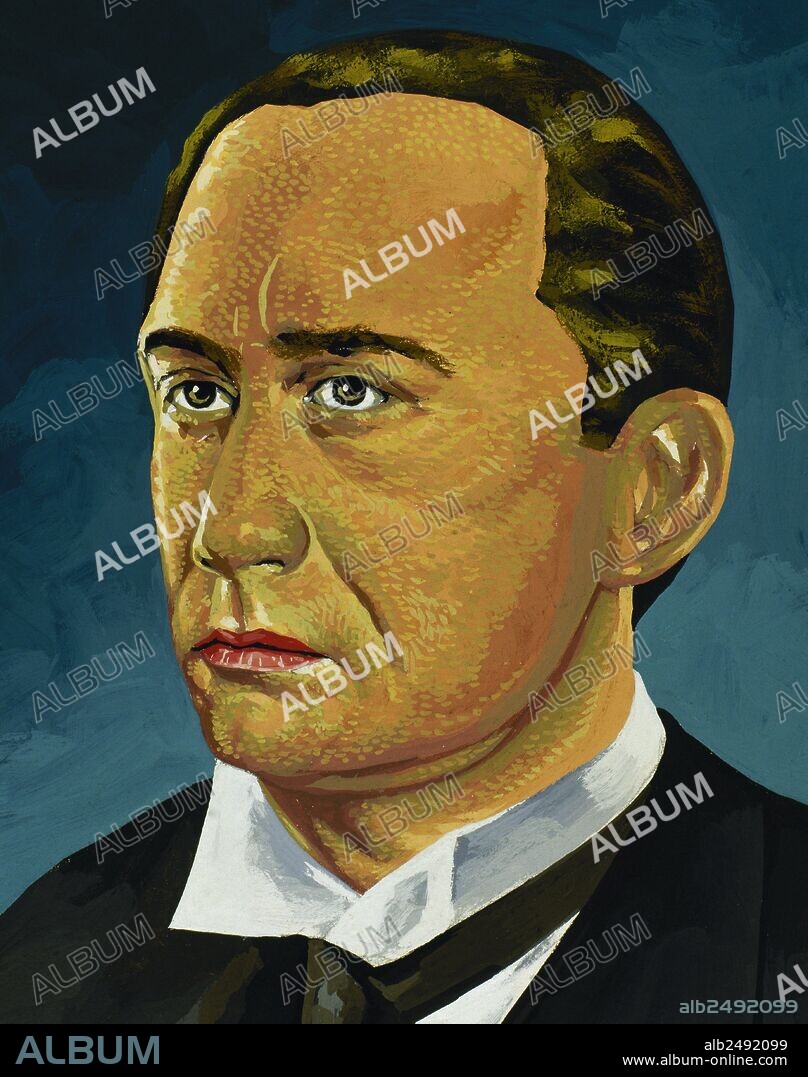 ACOSTA, Cecilio (San Diego de los Altos, 1818-Caracas, 1881). Escritor y jurista venezolano. Redactó el Código Penal de su patria. Acuarela.