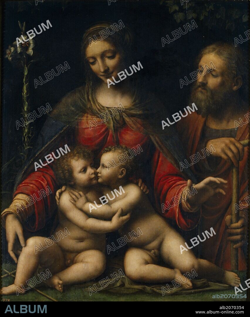 Bernardino Luini / 'The Holy Family', 16th century, Italian School, Oil on panel, 100 cm x 84 cm, P00242.