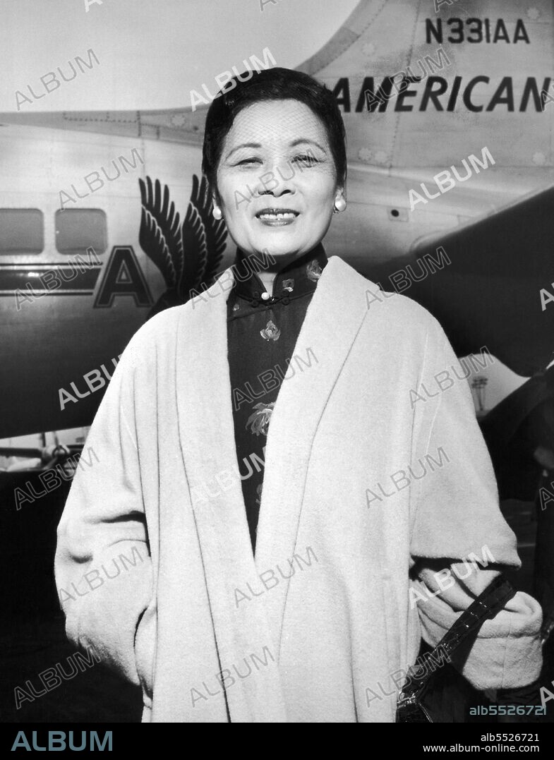 Soong May-ling or Mei-ling, also known as Madame Chiang Kai-shek (Song Meiling, 1898-2003), First Lady of the Republic of China (ROC) and wife of President Chiang Kai-shek. She was a politician and painter. The youngest and the last surviving of the three Soong sisters, she played a prominent role in the politics of the Republic of China and was the sister in law of Song Qingling, wife of President Sun Yat-sen, the founder of the Chinese Republic (1912).