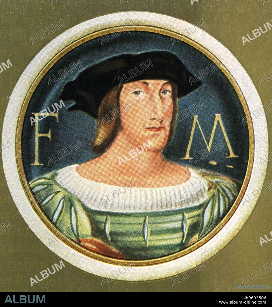 Franz I - King of France (1494-1547) - after a miniature from Jean Clouet 1517. Francis I (French: François Ier) (September 12, 1494 - March 31, 1547), was crowned King of France in 1515 in the cathedral at Reims and reigned until 1547. Francis I is considered to be France's first Renaissance monarch. His reign saw France make immense cultural advances. ©TopFoto.