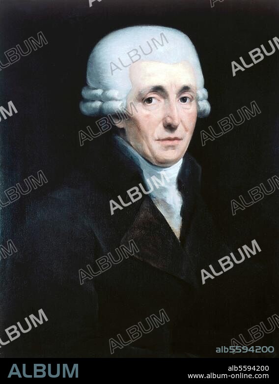 Haydn, Joseph ; compositeur autrichien ; Rohrau, Basse-Autriche 1732 - Vienne 1809. Portrait (âgé de 67 ans). Peinture à l'huile, ad vivum, de Johann Karl Roesler, Vienne. 1799. Oxford, University.