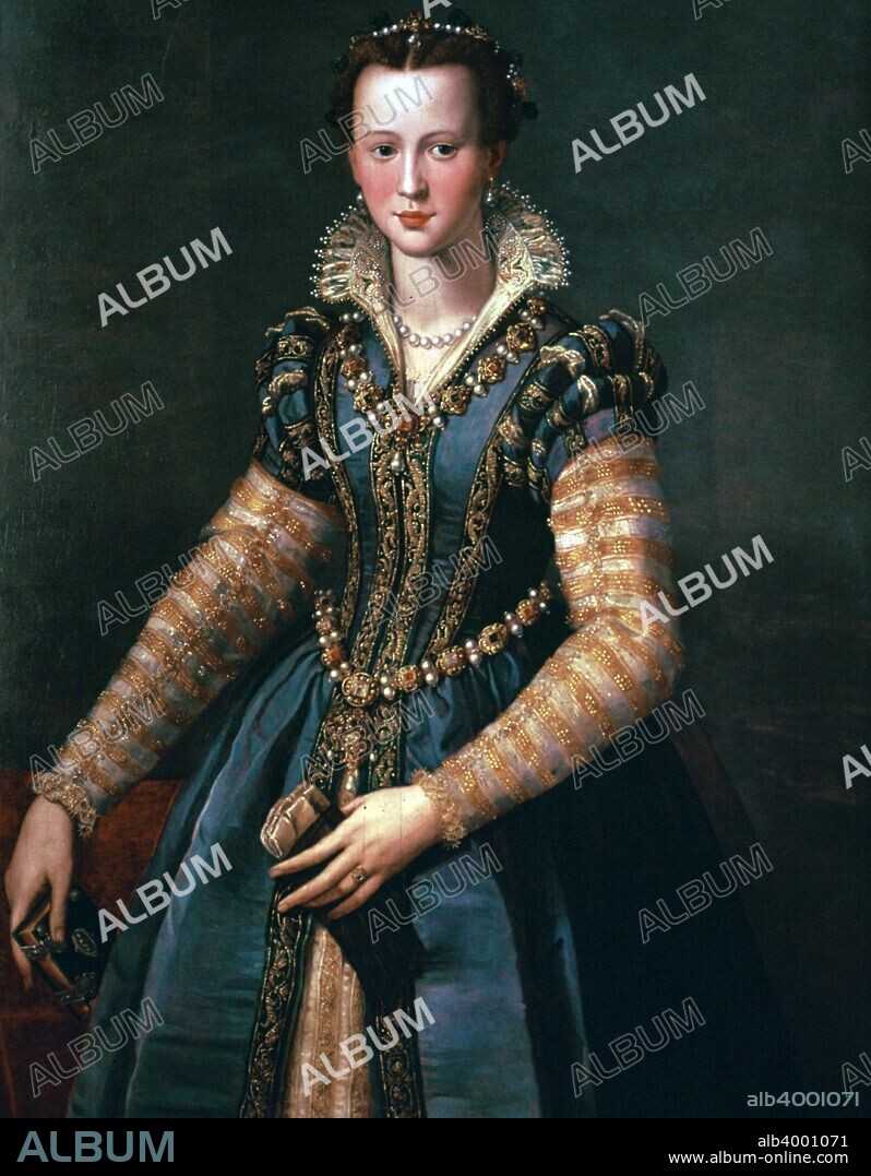 Portrait of Maria de Medici (26 April 1575 - 4 July 1642, from the Kunthistoriches Museum's collection, Vienna, 16th century.