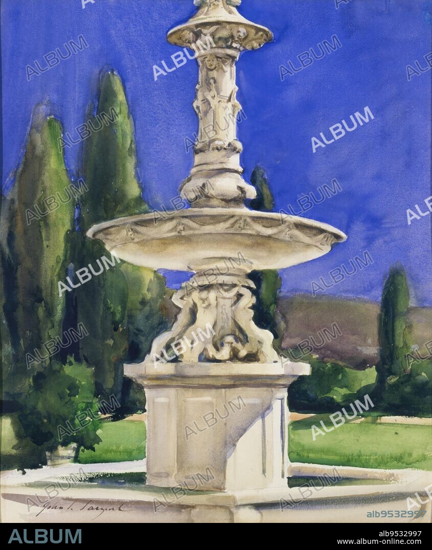 JOHN SINGER SARGENT. Marble Fountain in Italy. watercolor. Date: ca. 1907.