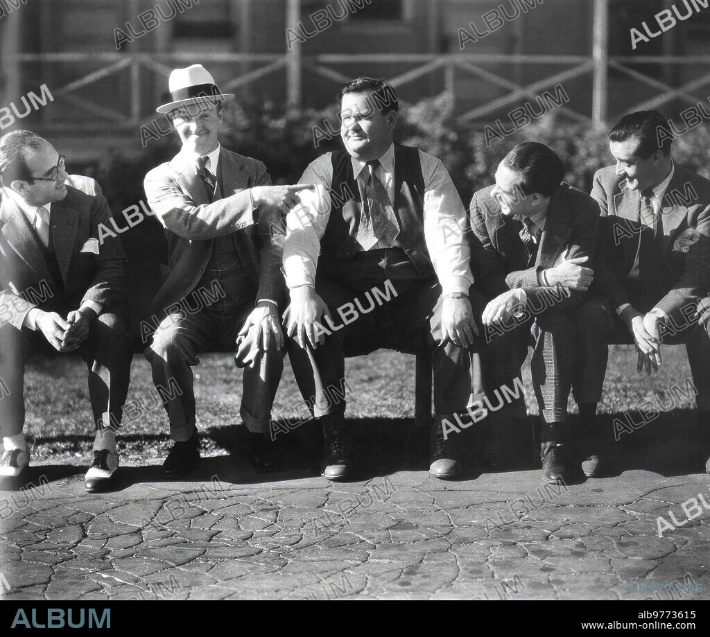 Edgar Neville, Oliver Hardy and Stan Laurel (the fat and the skinny in Spain), Eduardo Ugarte and José López Rubio in 1929 in Hollywood.