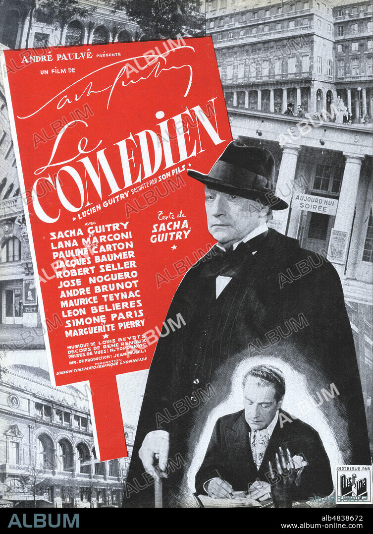 Le comedien. Lucien GUITRY (1860-1925) raconte par son fils. Film realise par Sacha GUITRY (1885-1957) avec lui meme dans le role de son pere. Illustration anonyme tire de La Cinamatographie francaise du 22 mai 1948. Credit : Collection Jonas/Kharbine-Tapabor.