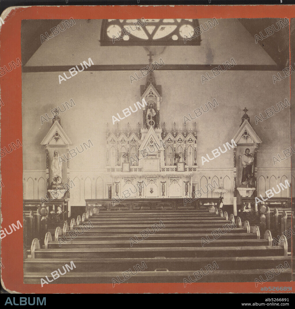 Interior view of a Church., Stauffer, William H., Tourism, Interiors, Churches, Pews, Altars, New Jersey, Asbury Park (N.J.), Ocean Grove (N.J.).