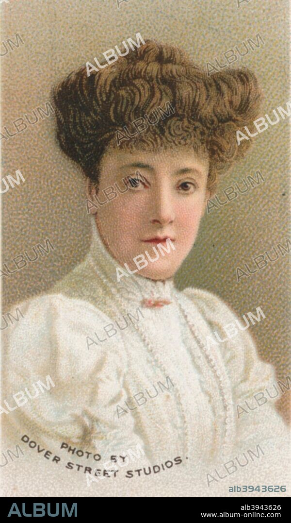 Adelina Patti (1843-1919) often refered to as Madame Patti was one of the most highly acclaimed sopranos of the 19th century. From an original photograph by The Dover Street Studios Ltd. Taken from Will's Cigarette card, Musical Celebrities series, 1911.