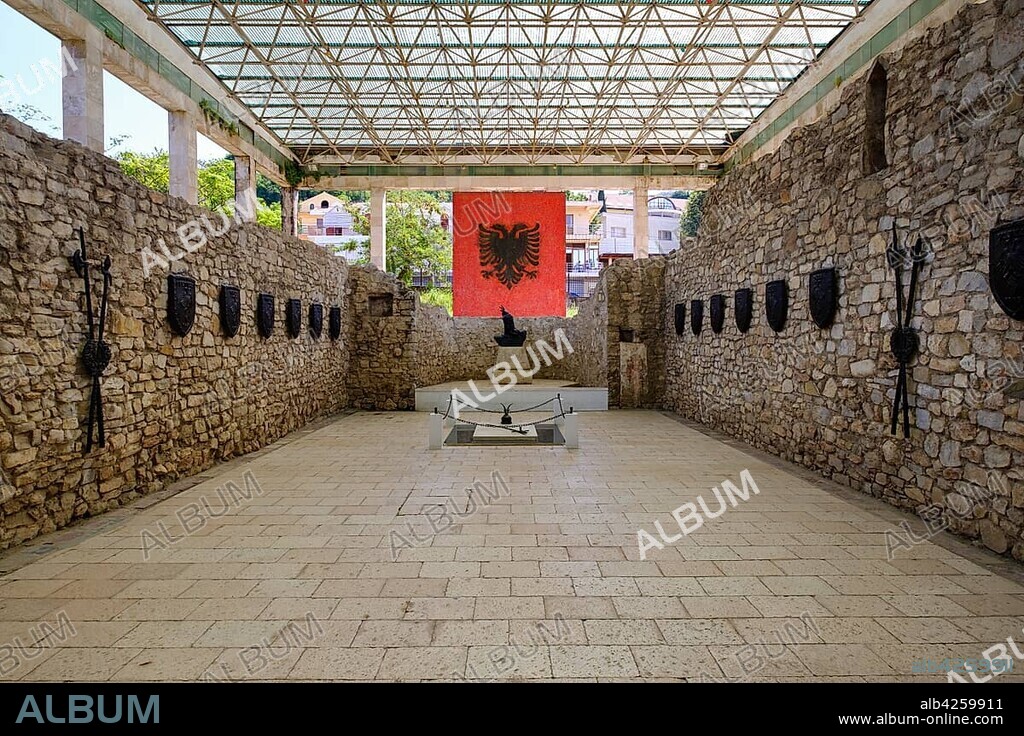 Skanderbeg memorial in St. Nicholas Church, Lezha, Lezhë, Qar Lezha, Albania, Europe.