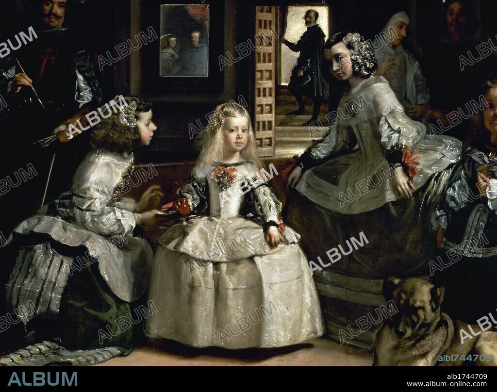 DIEGO VELÁZQUEZ. Las Meninas (Ladies in Waiting), 1656. Painting by Diego  Velazquez. Oil on canvas, 318 cm x 276 cm. Detail. Prado Museum. Madrid,  Spain. - Album alb1744709