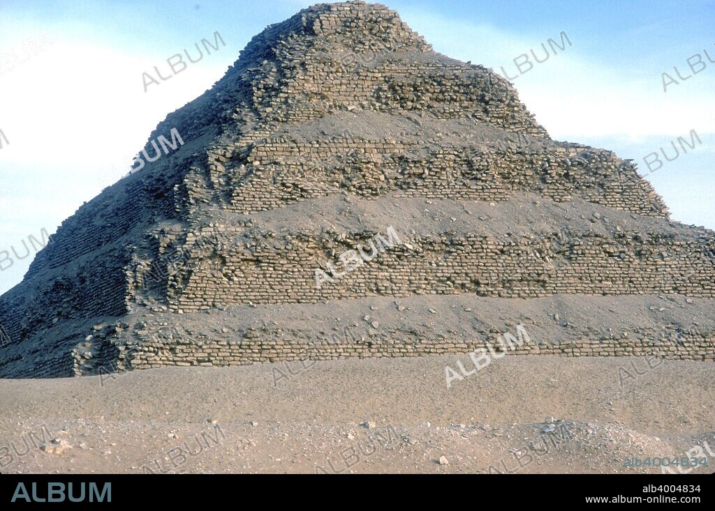 Step Pyramid of King Djoser (Zozer), Saqqara, Egypt, 3rd Dynasty, c2600 BC.