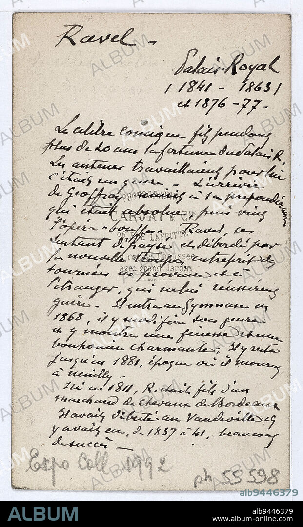 Portrait of Pierre Alfred Ravel (1811/1813--1881), theater actor between 1837 and 1876., Carjat & Cie, Photographer, Between 1860 and 1890, 2nd half of the 19th century, Photography, Graphic arts, Photography, Albumen paper print, Dimensions - Work: Height: 9.6 cm, Width: 5.9 cm, Dimensions: Height: 9.6 cm, Width: 5.9 cm.