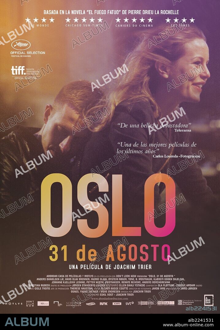 Poster of OSLO, 31. AUGUST, 2011, directed by JOACHIM TRIER. Copyright MOTLYS.